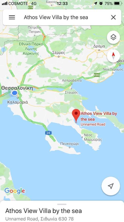 Athos View Villa By The Sea Ormos Panagias Bagian luar foto